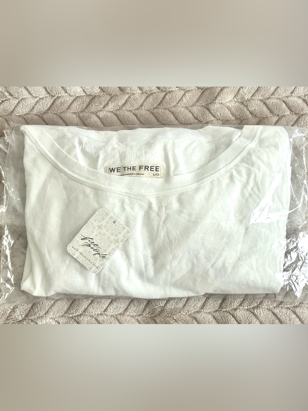NWT Free People WE THE FREE Sandy Long Sleeve Top Clean Ivory size Large - Picture 5 of 7